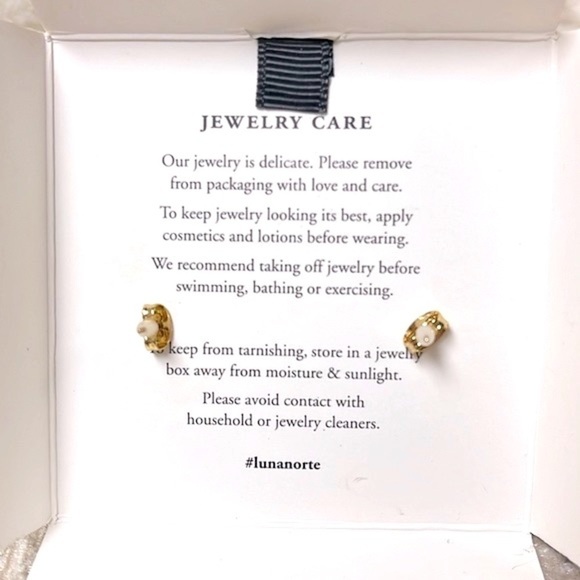 Brand New Luna Norte 14Kt Gold Plated Druzy Quartz Interchangeable Post Earrings - Picture 14 of 16